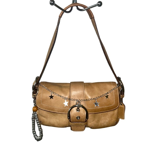 COACH Soho Buckle Leather Shoulder Bag Flap Brown Vintage Y2K - Picture 1 of 8